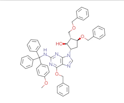 (2r, 3s, 5s) -3- (benziloxi) -5- [2-[[(4-metoxifenil) difenilmetil] amino] -6- (fenilmetoxi) -9H-purin-9-il] -2- (benzilimetil) ciclopentanol (ENTE-5) (CAS: 1422217-78-5)